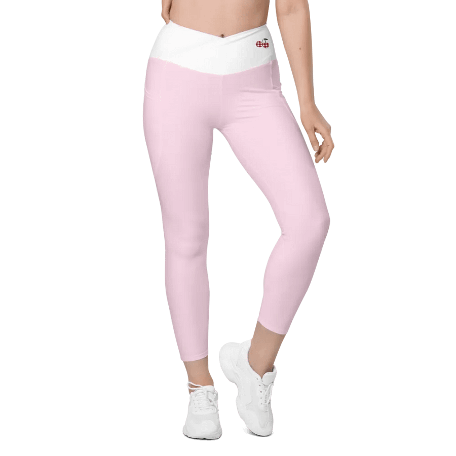 Women's Gingham Cherry High Waisted Leggings, Pink product image (3)