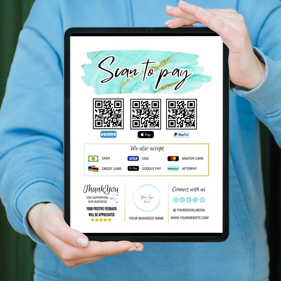 Marina - Scan To Pay QR Code Sign Template product image (9)