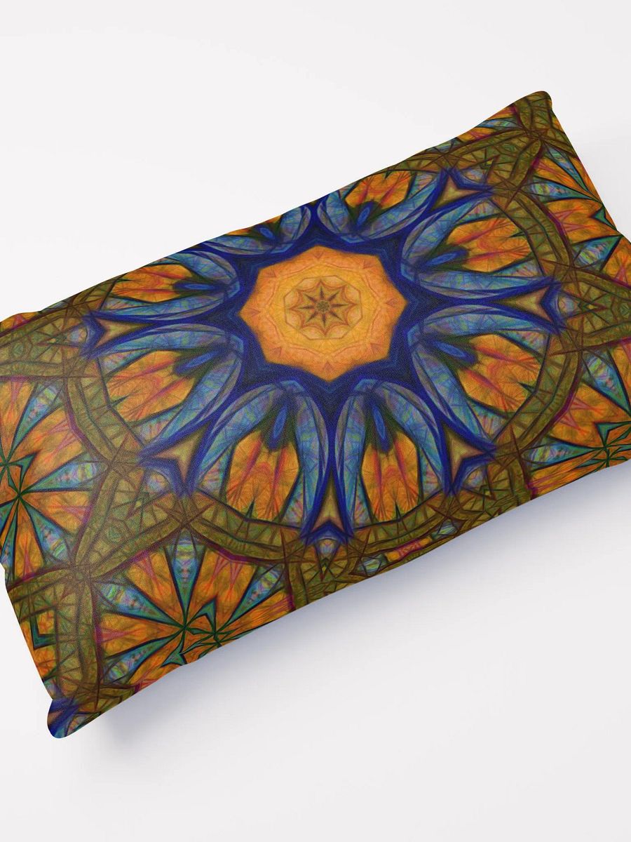 Blue and Orange Sketch Kaleidoscope Throw Pillow product image (11)
