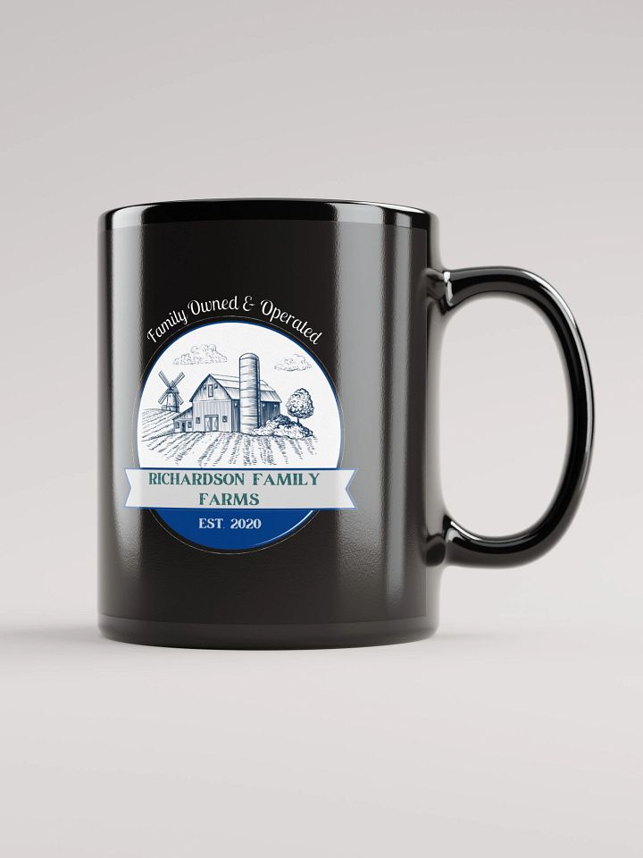 Richardson Family Farms Emblem Black Glossy Mug product image (2)