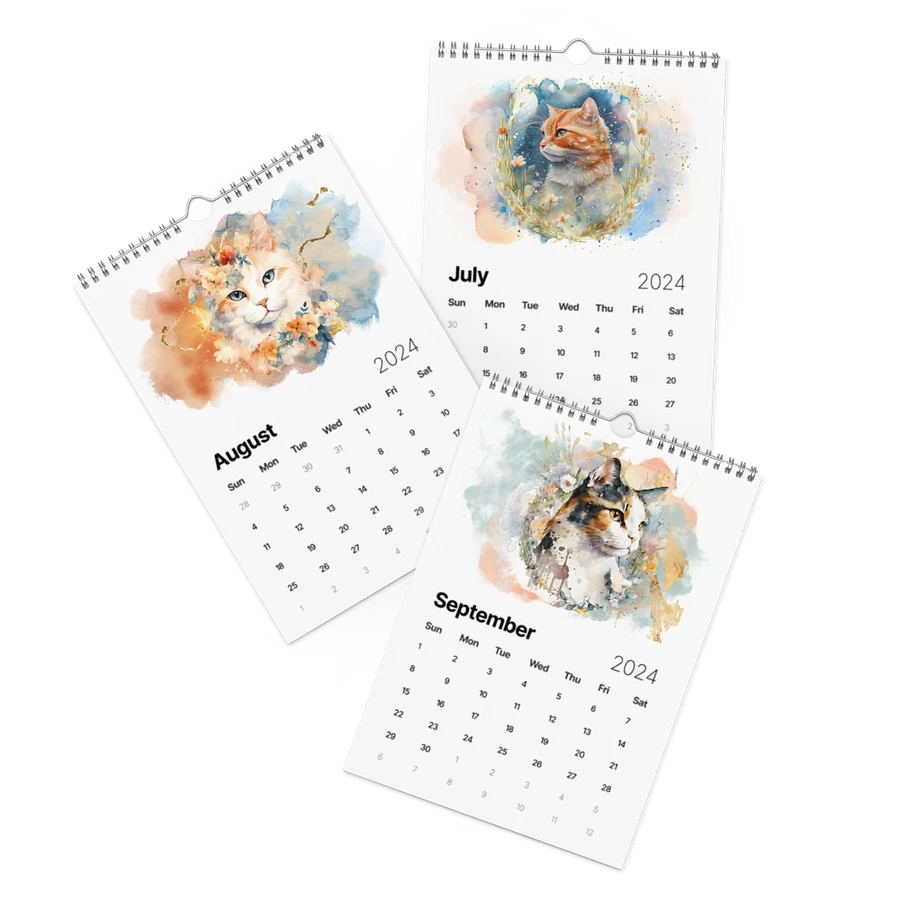 Watercolor Cats 2024 Wall Calendar, 12 Month product image (14)