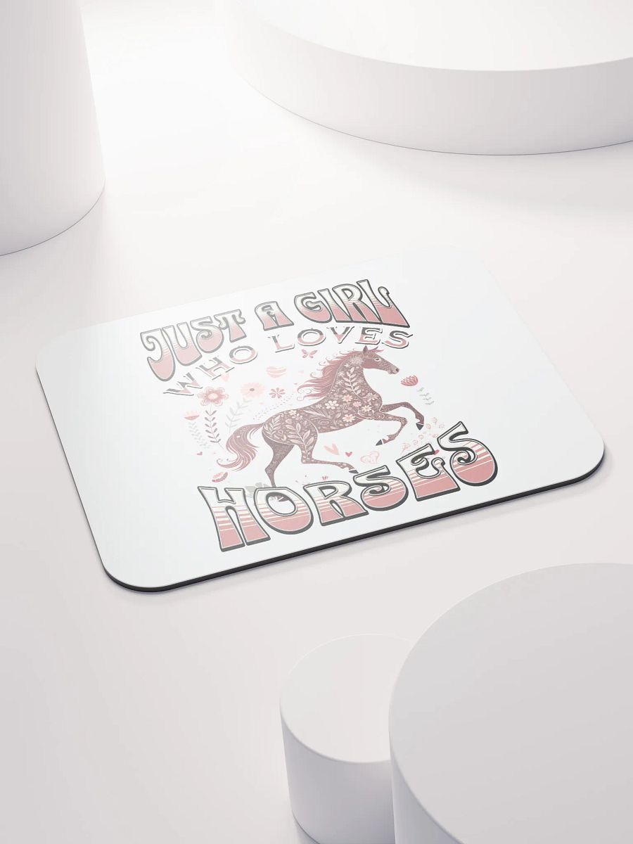 Just A Girl Who Loves Horses Floral Mouse Pad product image (4)