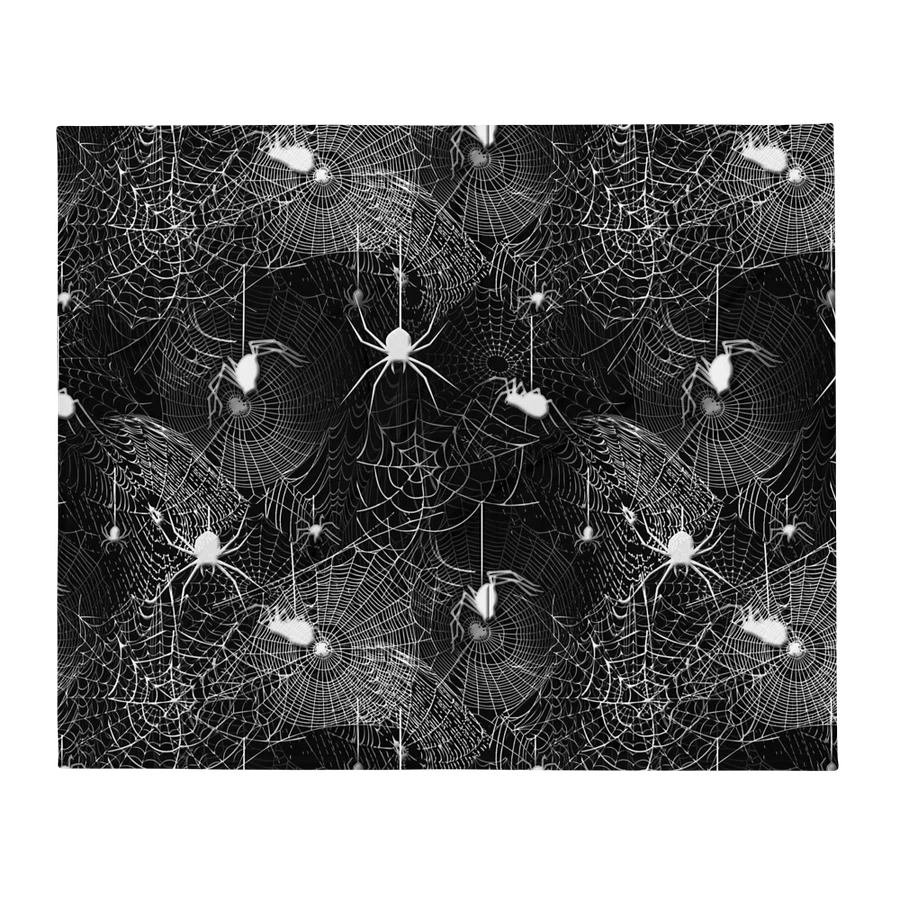 Black and White Spider Webs Throw Blanket product image (13)