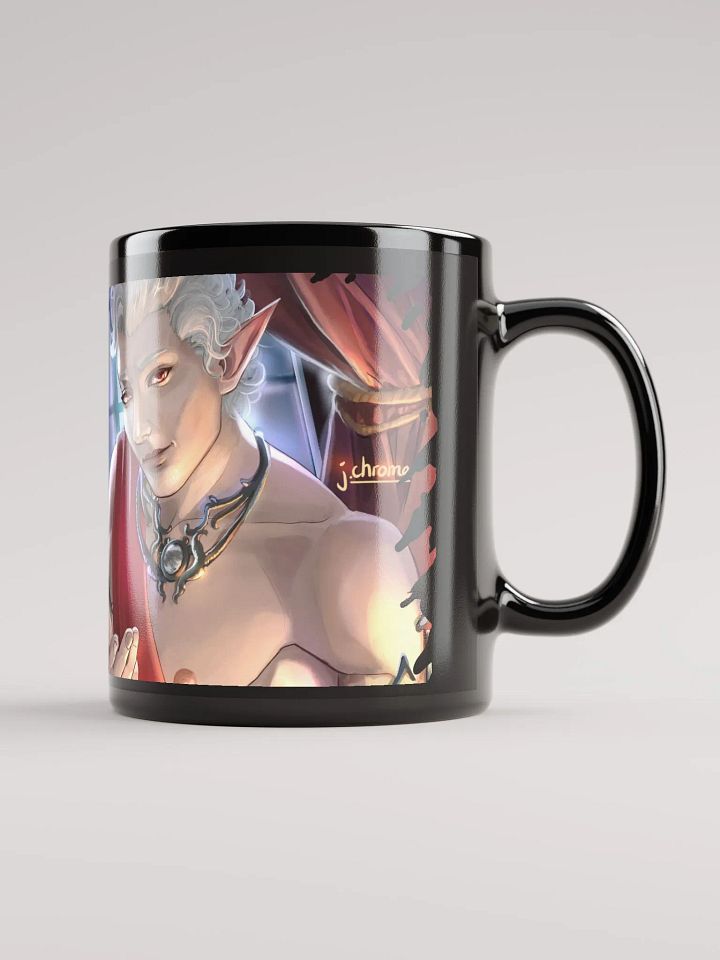 Vampire Valentine - Romantic Pinup Game Fanart - Black Ceramic Mug - Art by CosmicChroma product image (2)