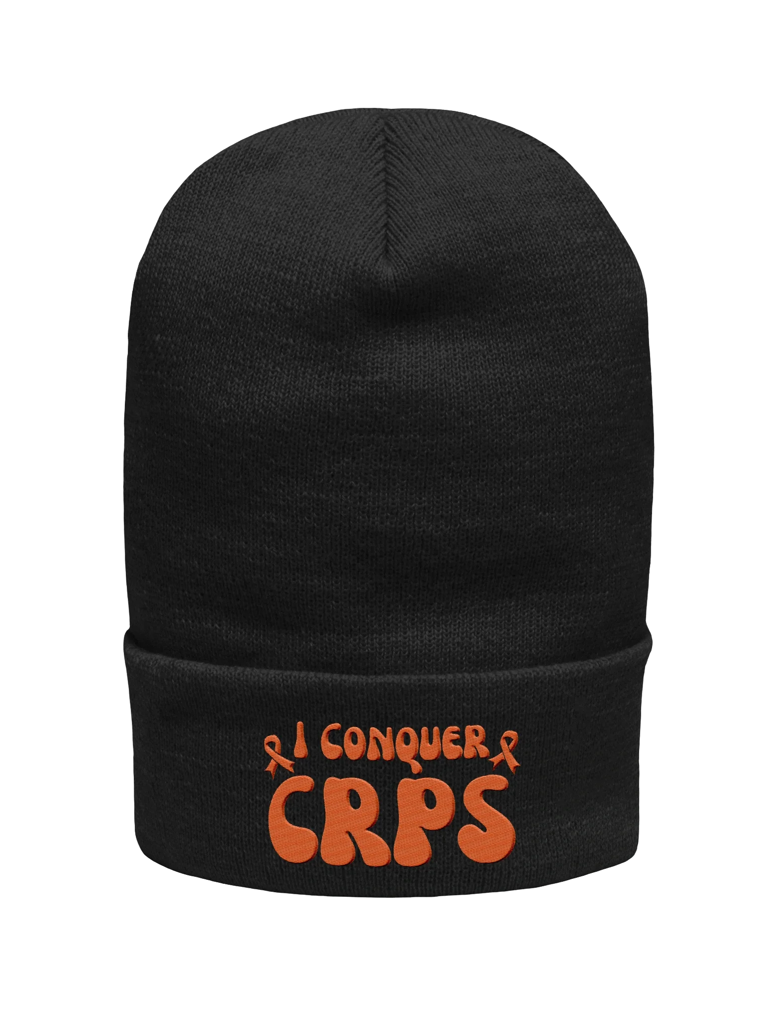 Bold 'I Conquer CRPS' Embroidered Cuffed Beanie product image (1)