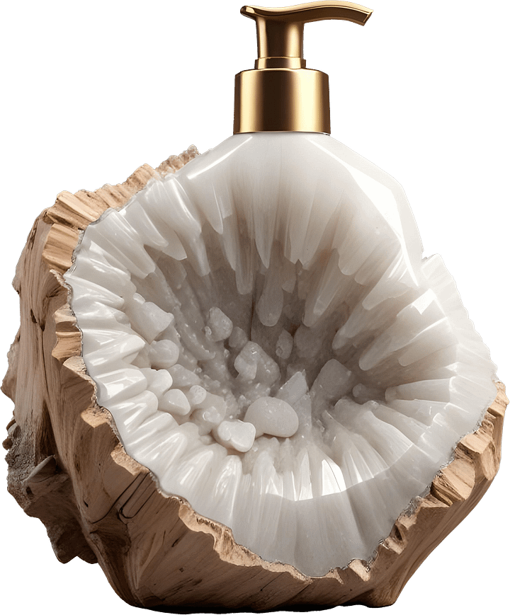 Terra Elegance – Boho Chic Geode Soap Dispenser PNG product image (1)