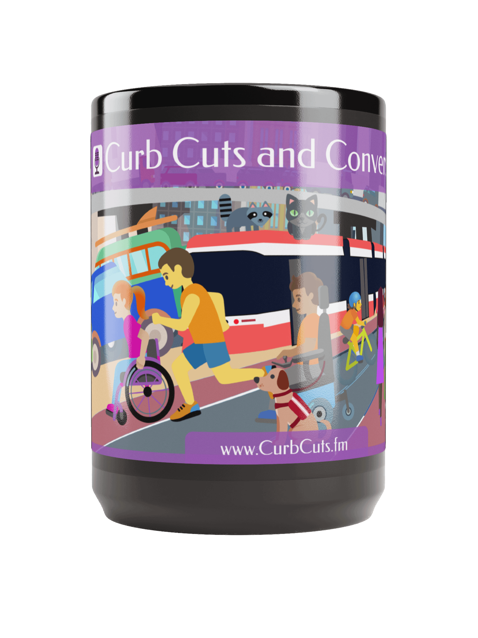 Curb Cuts and Conversations (Queen's Quay, Toronto Design): Mug - Large 440ml/15oz Glossy Black product image (5)