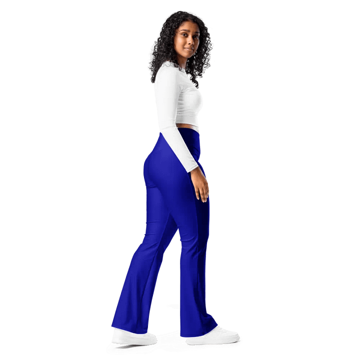 Plain Color Navy Blue Flare Leggings product image (2)