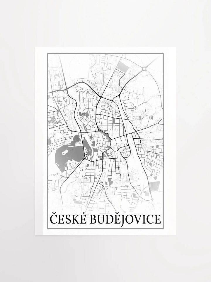 České Budějovice, Czechia, city map print product image (1)