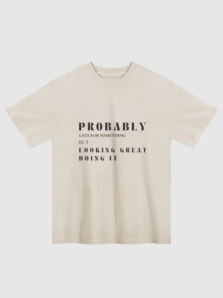 Nostalgic Elegance Faded 'Probably Late But Looking Great' T-Shirt product image (1)