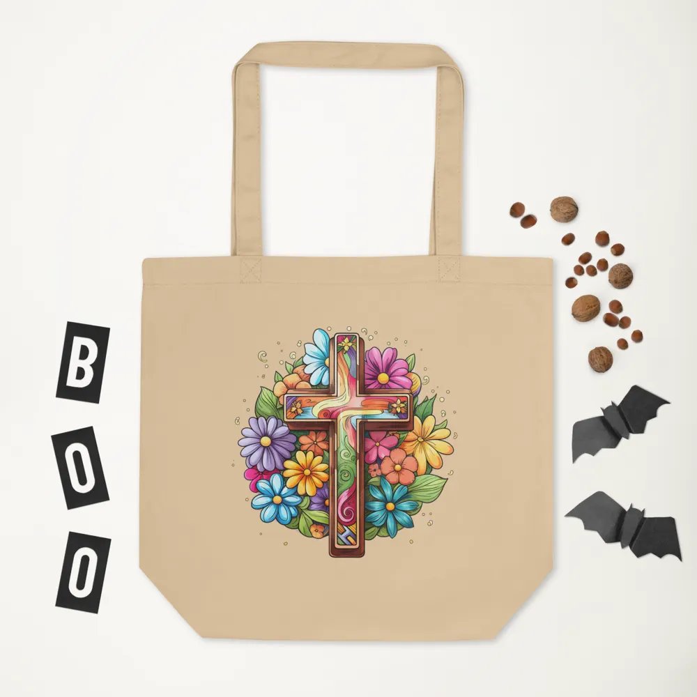 Floral Cross Eco Tote product image (5)