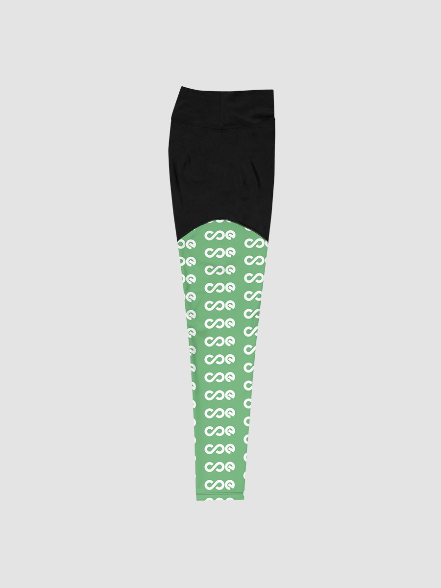 COE Premium Sports Leggings Black & Green - White Logo product image (4)