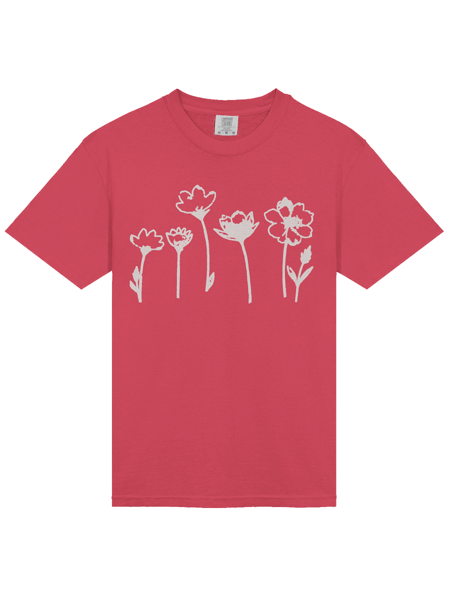 Wildflowers Minimalist Lineart Cotton Tee product image (25)