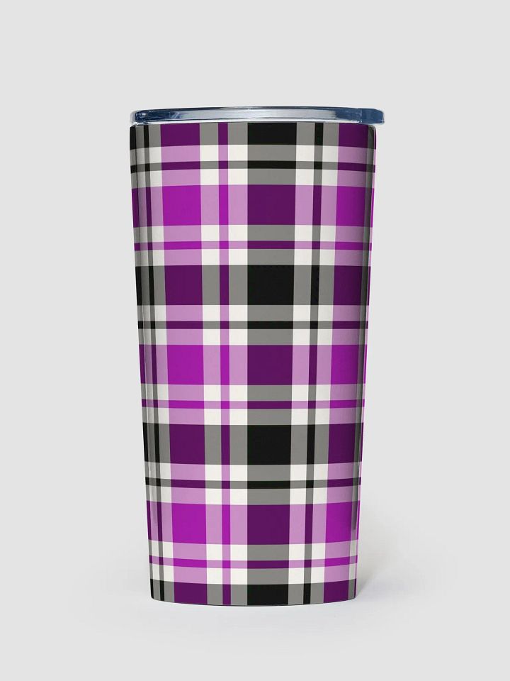 Purple, Black, and White Plaid Travel Tumbler product image (2)