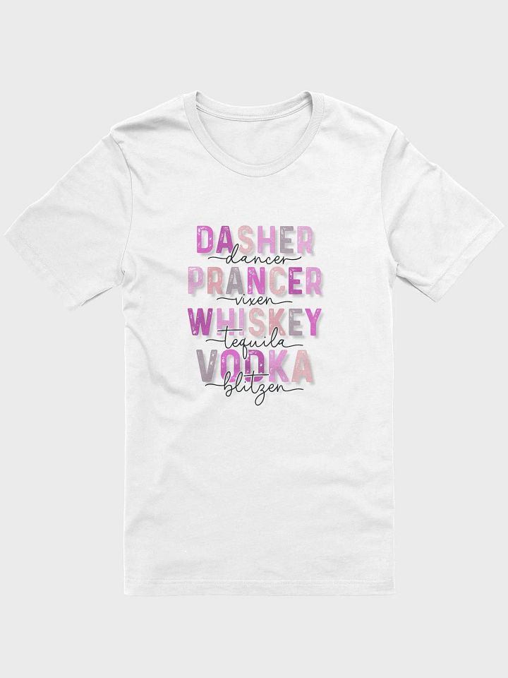 Dasher & Dancer Whimsical Holiday Spirits T-Shirt - Pink product image (1)