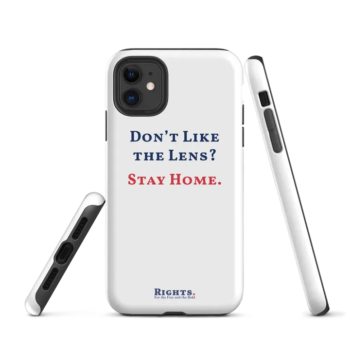 Don't Like the Lens? Stay Home. iPhone® Tough Case in White product image (1)
