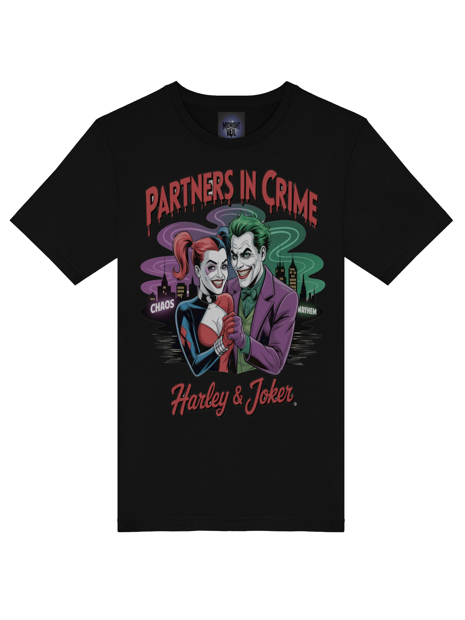 Partners in Crime: Harley Quinn and Joker's Chaos Mayhem Graphic Tee product image (7)