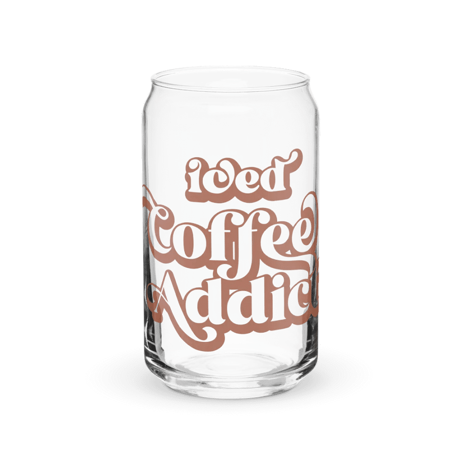 Iced Coffee Addict Print Glass Can Cup product image (1)