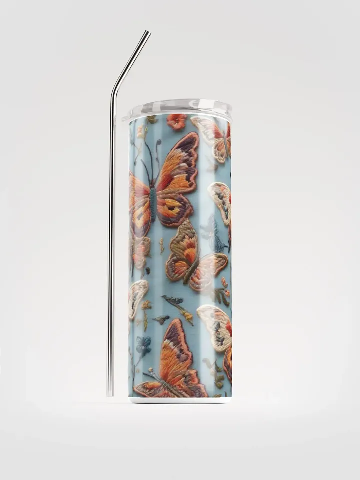 Elevate Every Sip with our Romantic Butterfly Embroidered Steel Tumbler! 🦋 product image (1)