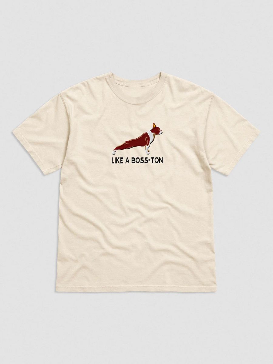 Like a Boss-ton T-Shirt(Embroidered) of a Boston Terrier(Brown) product image (4)