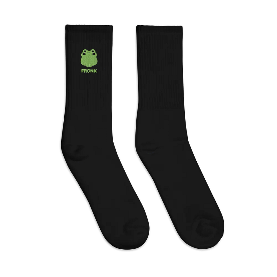 Man I Love Frogs Embroidered Cew Socks product image (3)