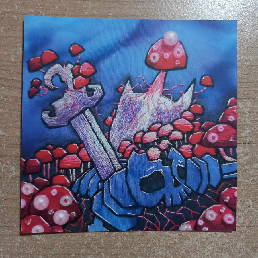 Mushroom Knight Embroidery Print product image (2)