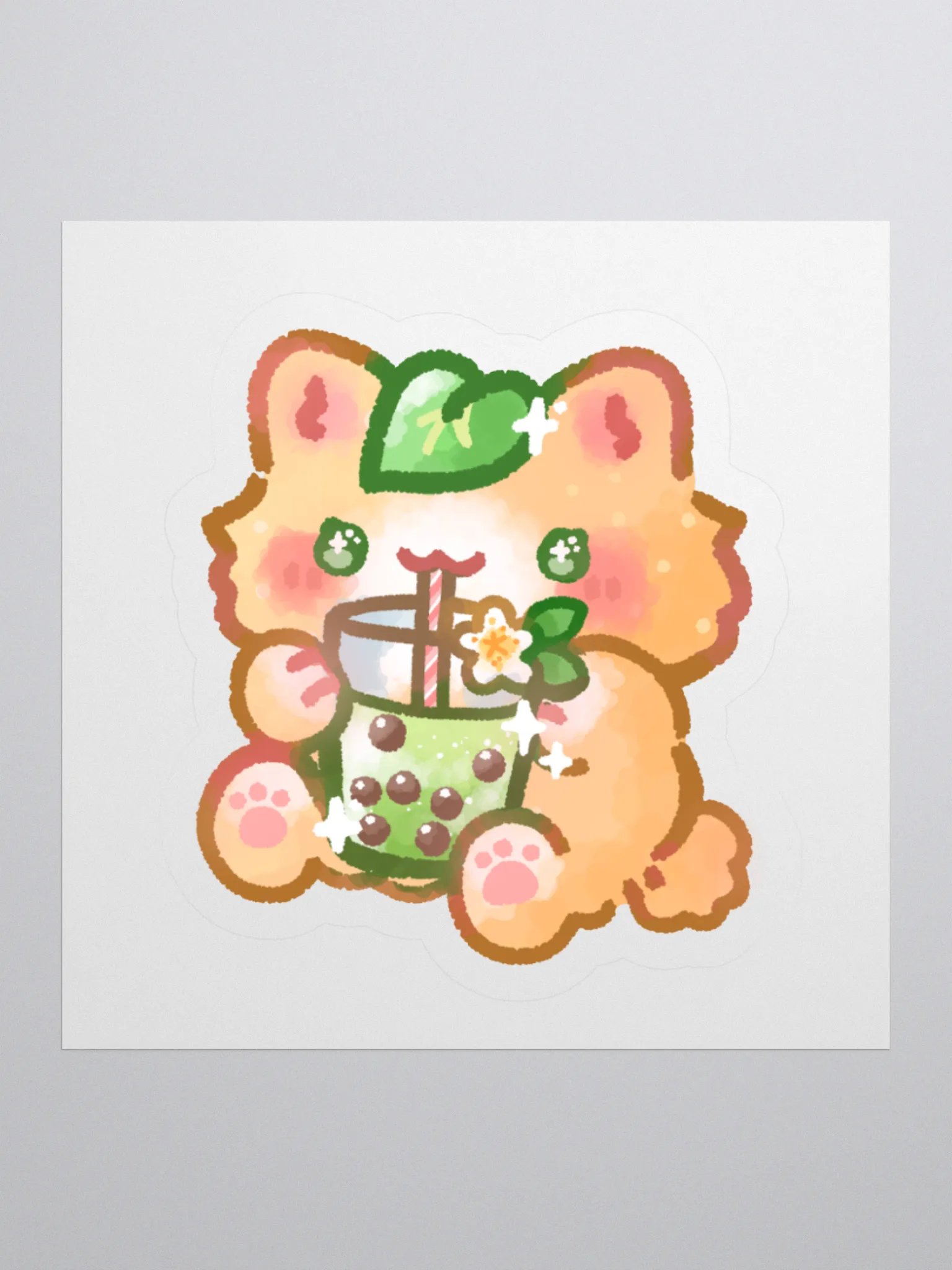 Stay Hydrated Ghostcat Sticker product image (1)