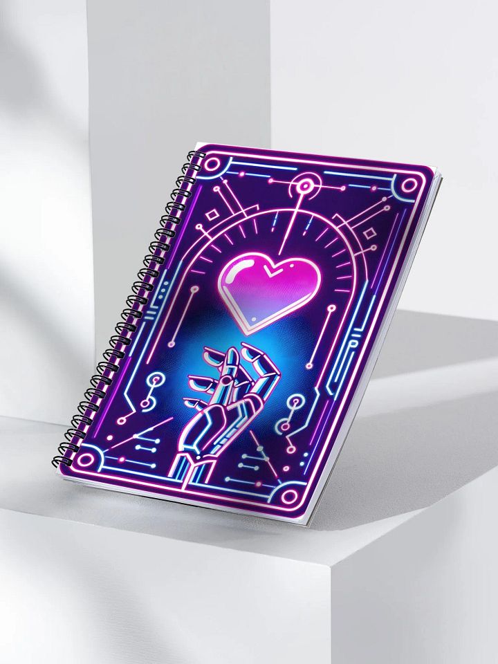 Cyberpunk Robot Hand Heart Spiral Notebook product image (2)