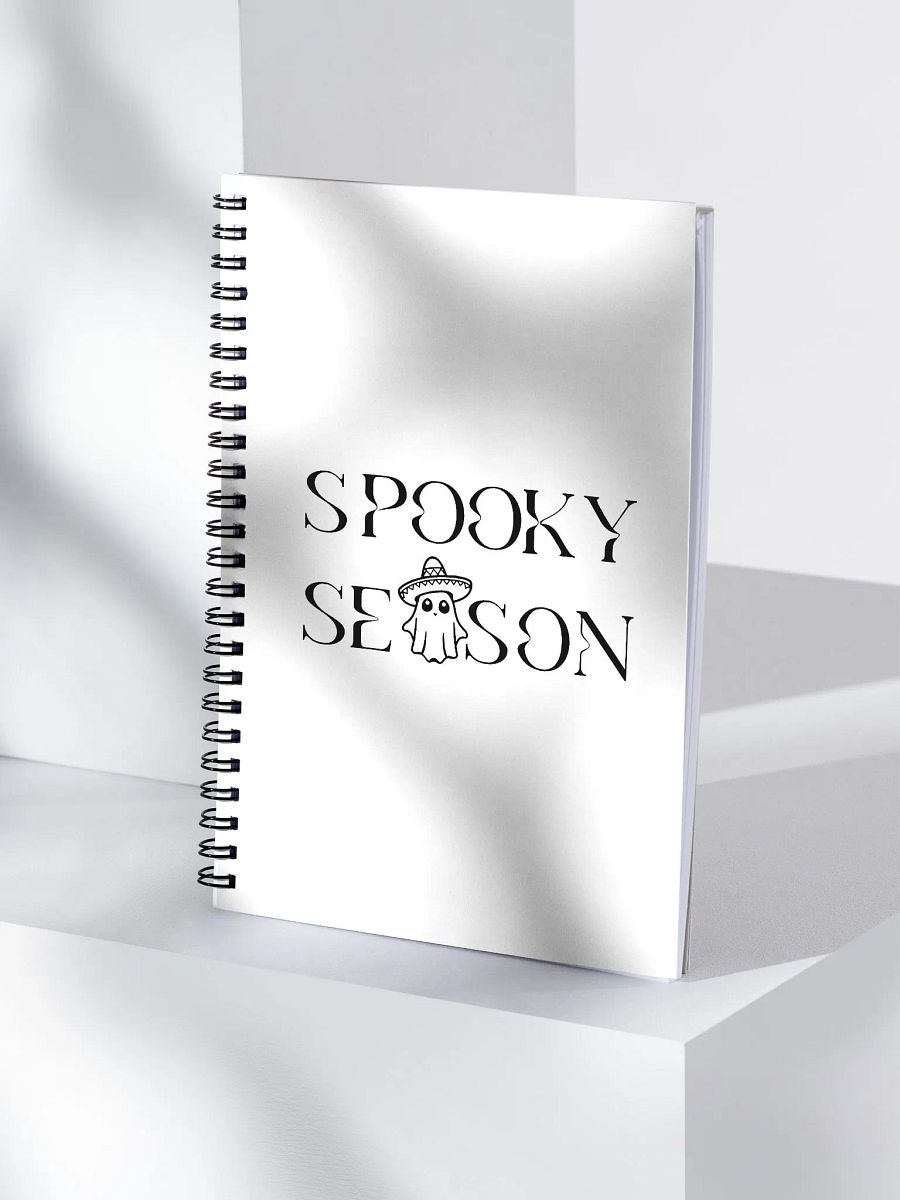Spooky Season Sombrero Ghost Monochrome Dotted Spiral Notebook product image (3)