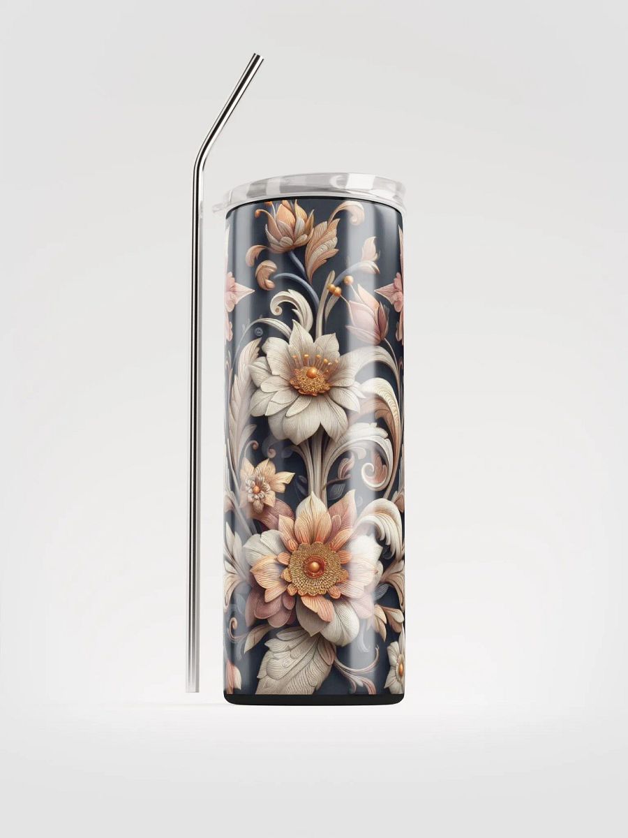 Vintage Floral Stainless Steel Tumbler - Eco-Chic Sipper Delight product image (1)