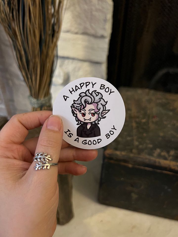 A Happy Boy Is A Good Boy Vinyl Sticker product image (1)