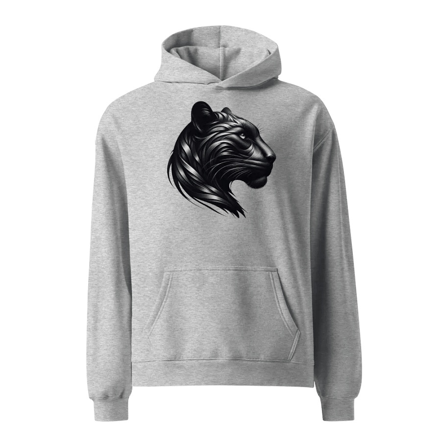 Men's Light Gray Hooded Pullover with Panther Mandala Design – High-Quality Print and Stylish Comfort! product image (1)