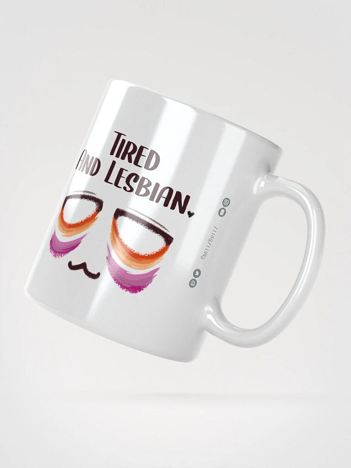 Tired and Lesbian - Pride Flag Ceramic Mug product image (2)