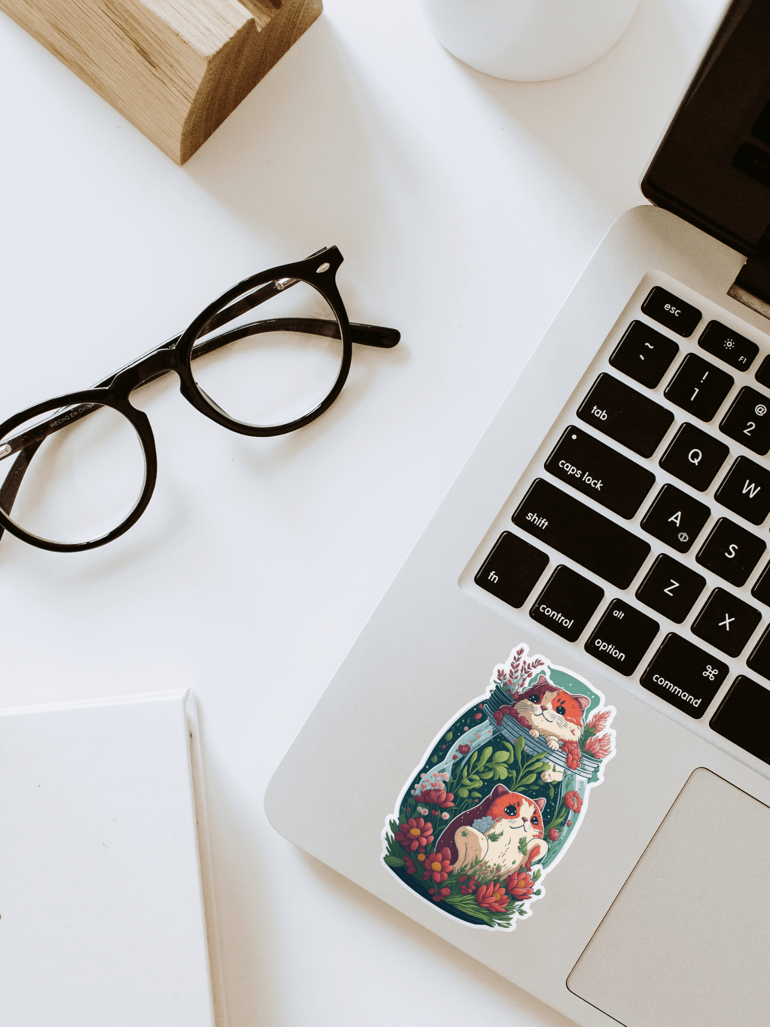 Chonk Cats in a Flower Jar Sticker product image (1)