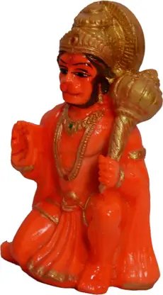 Shreeji Hanuman Statue /Murti/ Idol Marble Finish (Polyresin, Clear) Decorative Showpiece - 8 cm (Polyresin, Orange) product image (3)