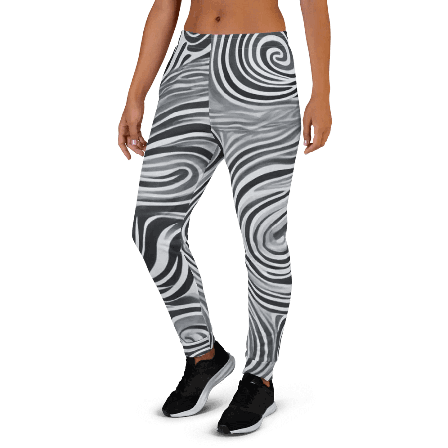 Funky Black and White Noir Liquid Tie-Dye Women's Joggers product image (4)