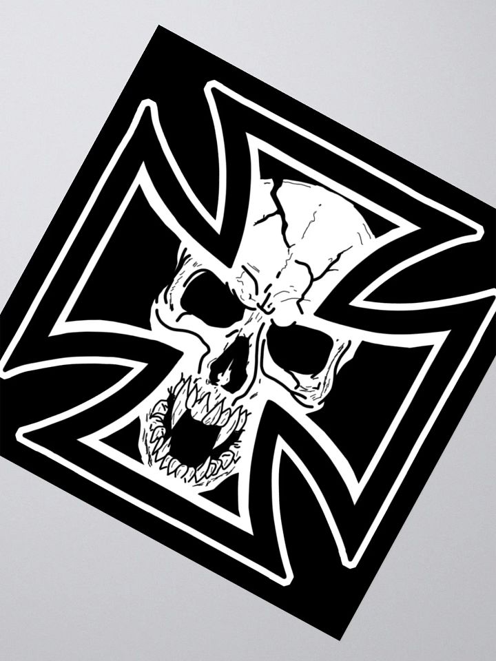 Maltese cross and skull sticker product image (4)