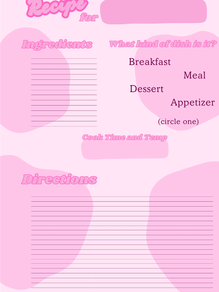March's Planner Design - Recipes Sheets (A5 Size) product image (5)