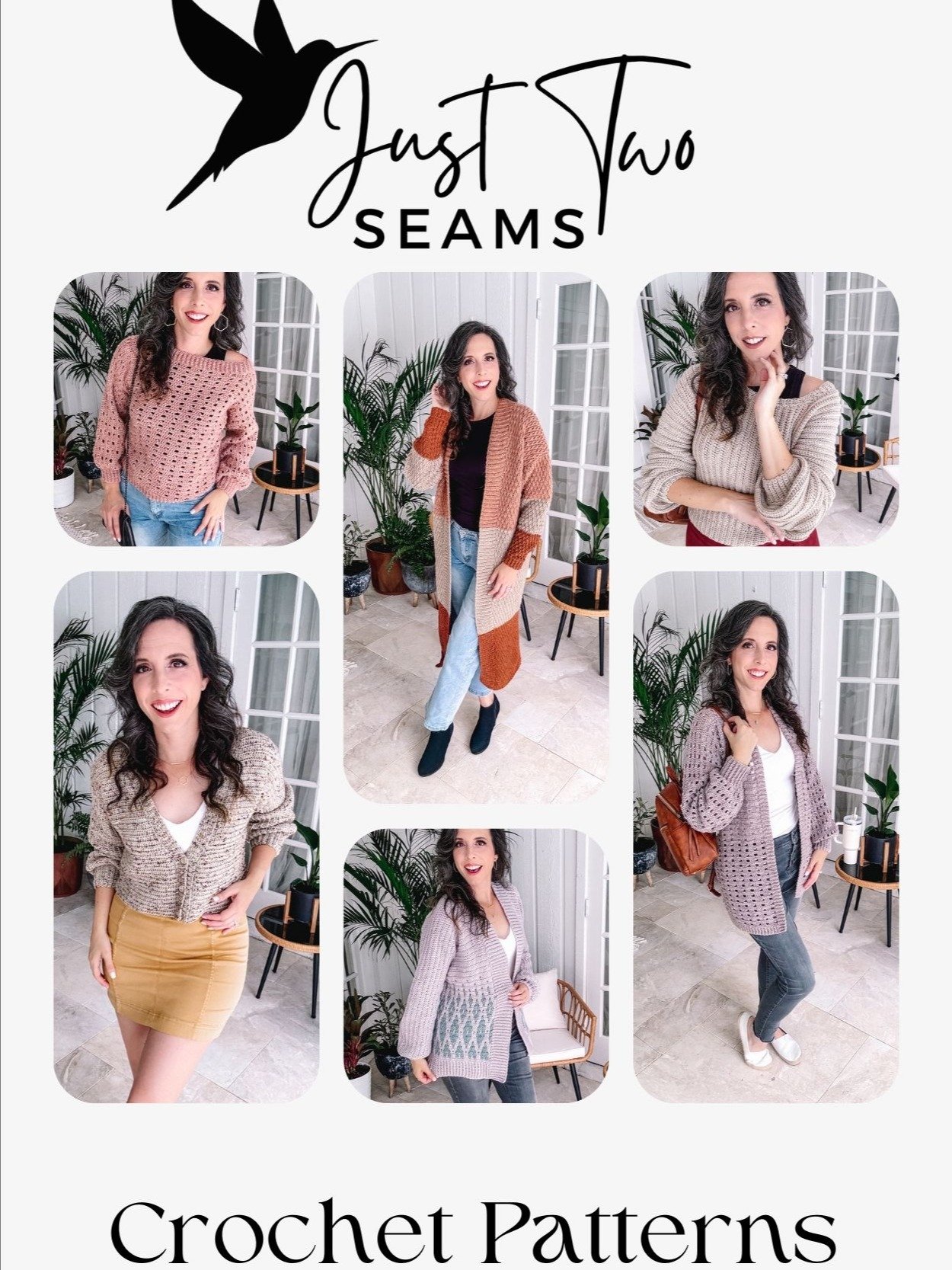 Crochet Pattern Collection - Just Two Seams! 6 Easy Crochet Patterns with Video Tutorials, Size-Inclusive, Quick Sweaters & Cardigans product image (1)