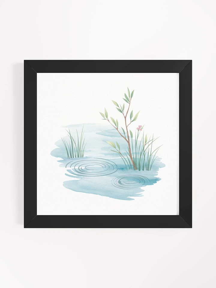 Tranquil Water's Edge Watercolor - Framed Poster product image (1)