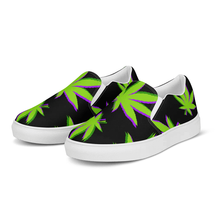 Weed Leafy Women's Slip-On Shoes product image (2)