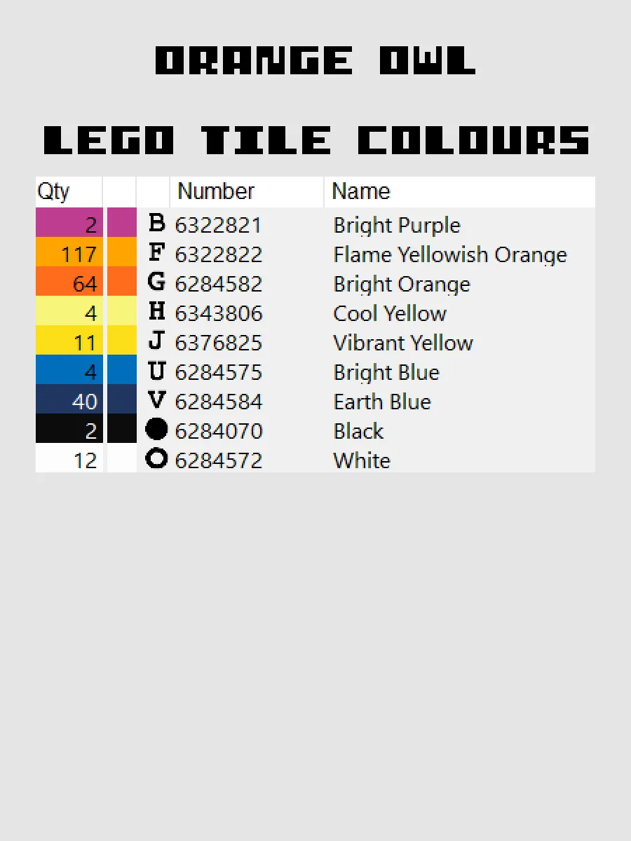 Orange Owl Pixel Art product image (5)