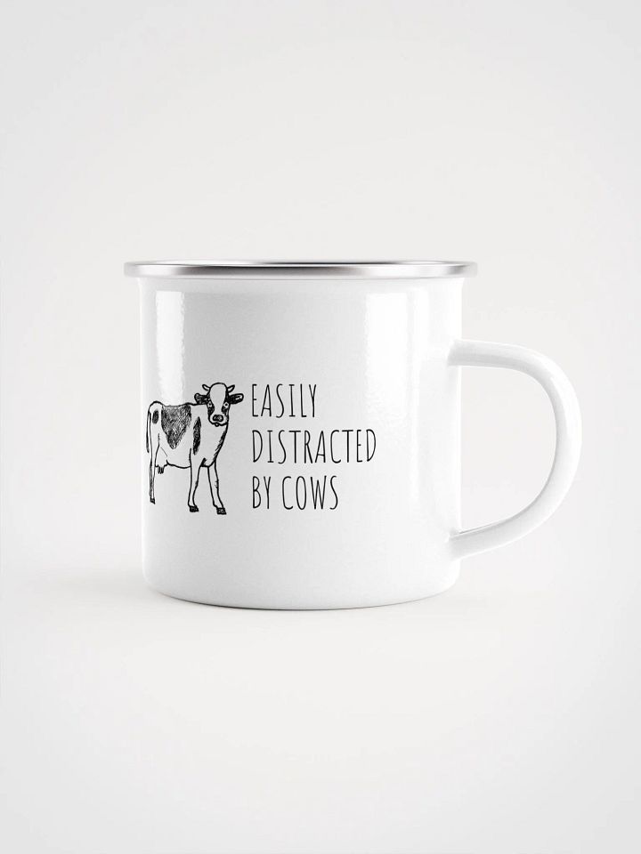 "Easily distracted by cows" enamel Mug product image (1)