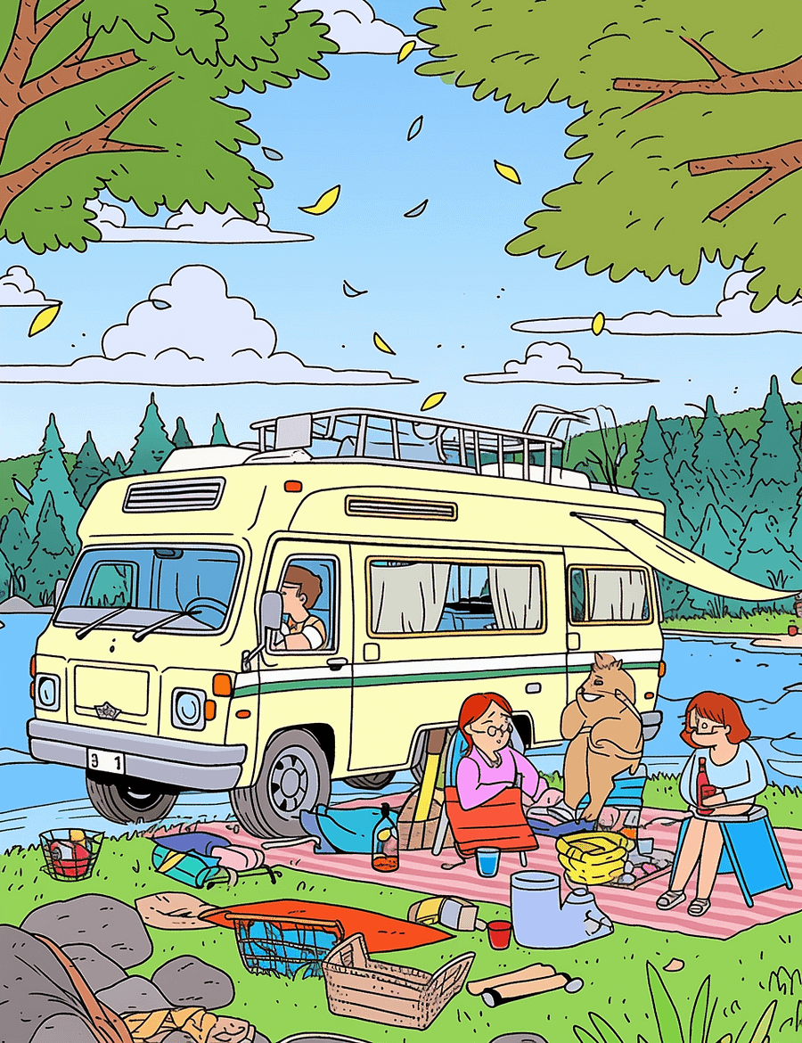 300 RV Road Trip Coloring Pages For Adults product image (3)