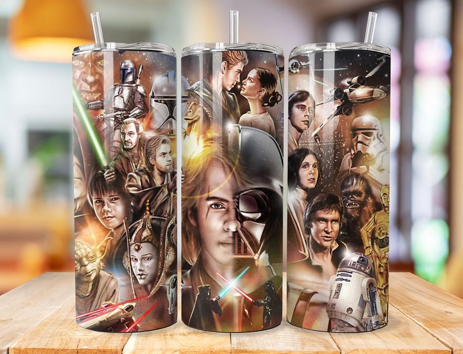 Anakin to Vader 20 oz Stainless Steel Tumbler – Epic Star Wars Legacy Collage product image (1)
