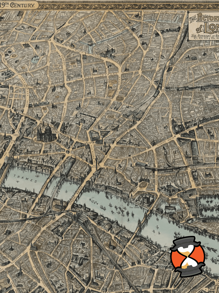 London 1892 Canvas Print – Hand-Drawn Historic City Map product image (4)