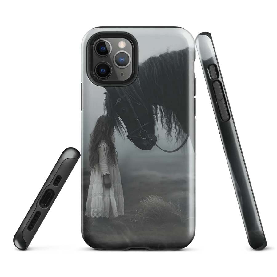 Dreamy black Horse with a girl iPhone® Tough Case product image (3)