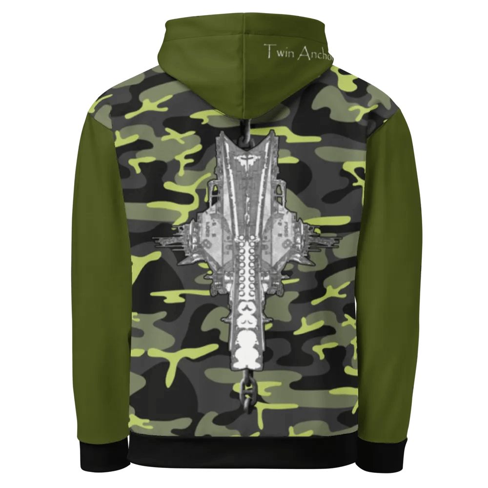 Green & Camouflage Foss double tug Sketch Hoodie product image (1)