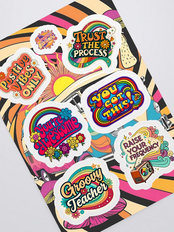 Positive Vibes Sticker Sheet - Retro Style product image (1)