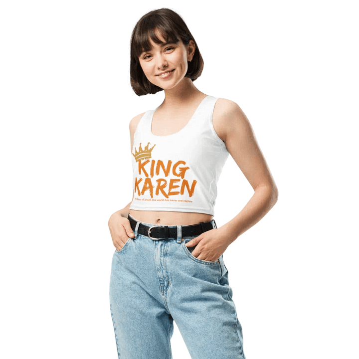 King Karen Crowned White Stretchy Crop Top product image (2)